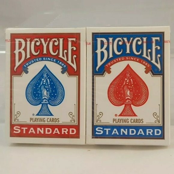 Playing Cards 2 deck Set Bicycle Standard Red&Blue Air Cushion Fisnish USA 2009 - Picture 1 of 9